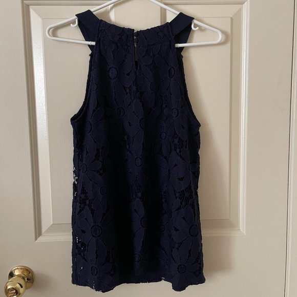 I.N.C International Concepts Navy Blue Halter Top Size Medium - Picture 5 of 5